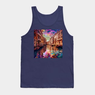 Psychedelic Painting of Venice with Multiple Effects Tank Top